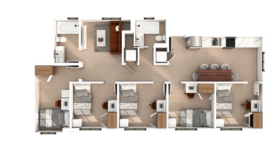5 Bedroom | 2 Bath Private-Standard floor plan